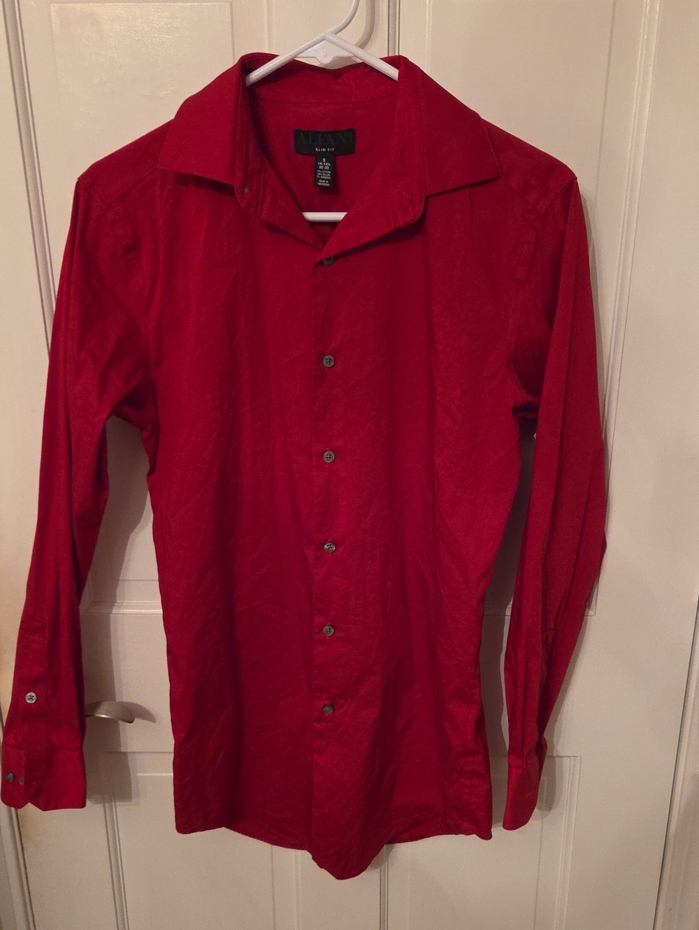 Alfani Men's Bright Red Long-Sleeve Dress Shirt